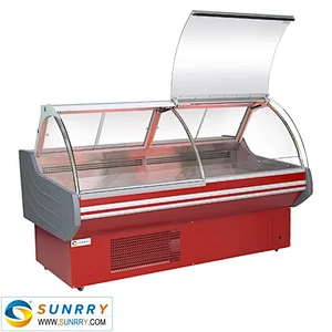 Hot sale open showcase glass refrigerator for deli display in supermarket (SUNRRY SY-SDS2500WL)