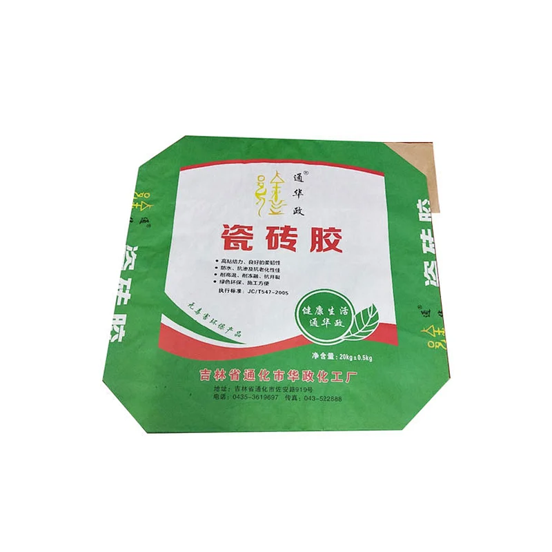 kraft paper flour bag with valve port for cement ceramic tile glue putty powder 25kg