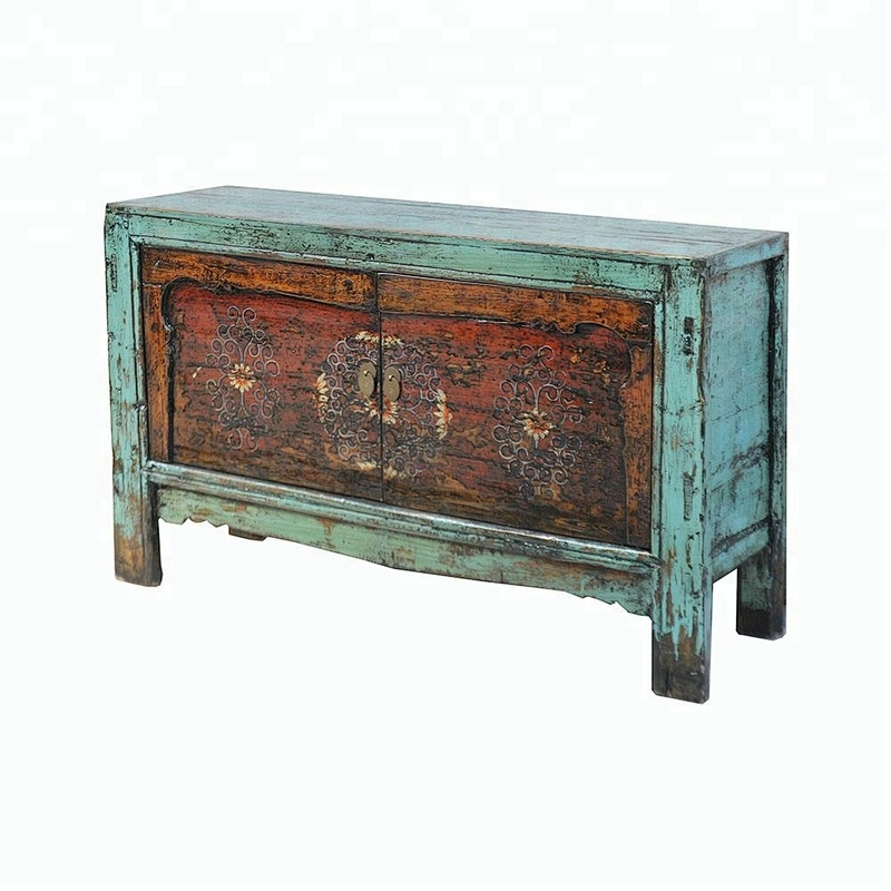 wholesale chinese antique lacquered reproductionwooden lobby sideboard mongolian living room furniture