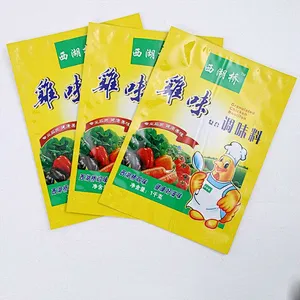 Custom wholesale yellow self-styled PE bag for chicken essence, seasoning packaging