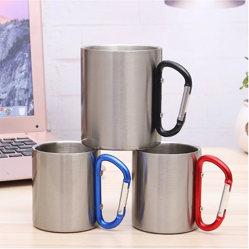 Stainless steel climbing cup with lock, portable water cup, coffee cup