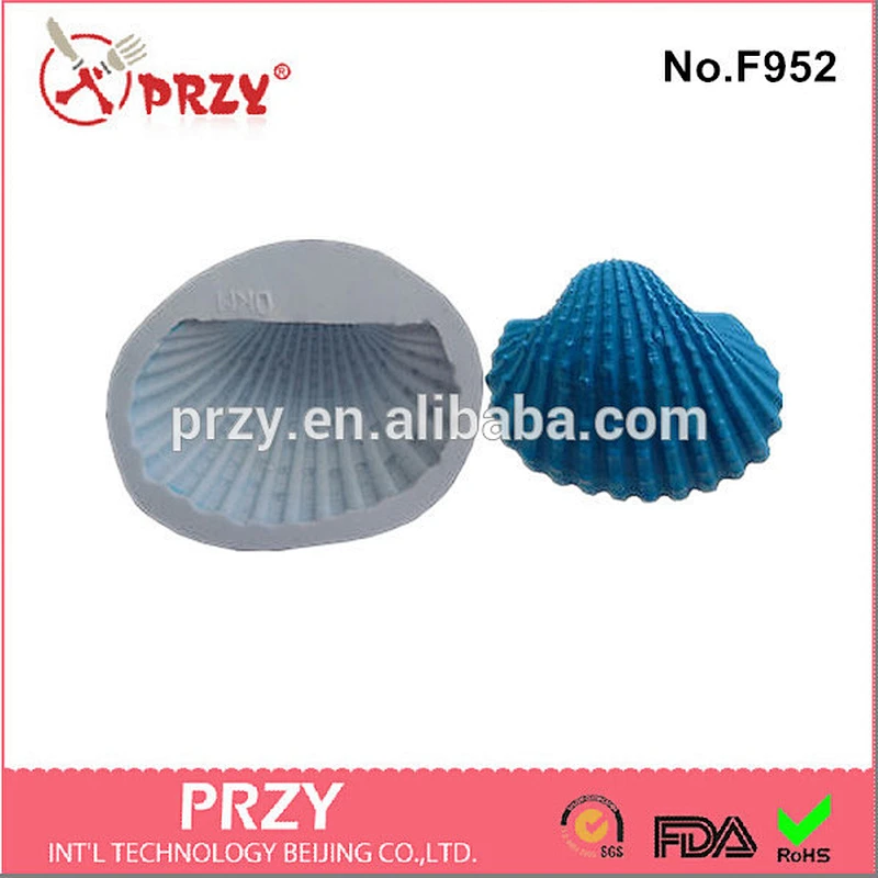 Model F952 Hot sale Silicone fondant mold sea shell cake decorating