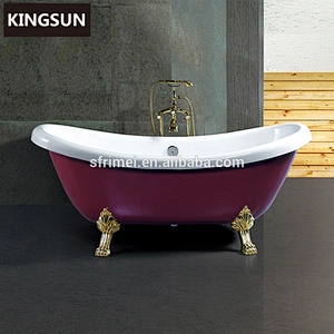 Modern House Freestanding Royal Acrylic Clawfoot Red Bathtub