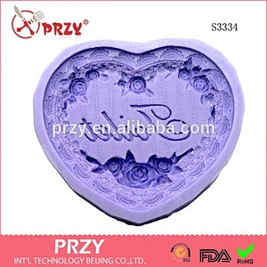 S3334 Beijing heart flower handmade soap mould for toilet heart silicone mould for soap