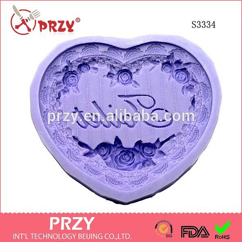 S3334 Beijing heart flower handmade soap mould for toilet heart silicone mould for soap