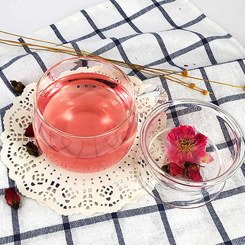 Crystal glass cup three-piece sets glass cup/glass lid/glass tea-strainer