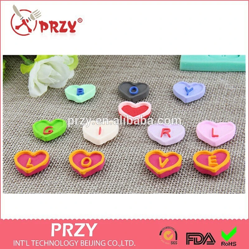 Letters silicone mold silicone chocolate mold, heart-shaped fondant silicone mold
