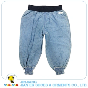 Wholesale children breathable cotton ruffle girls pants