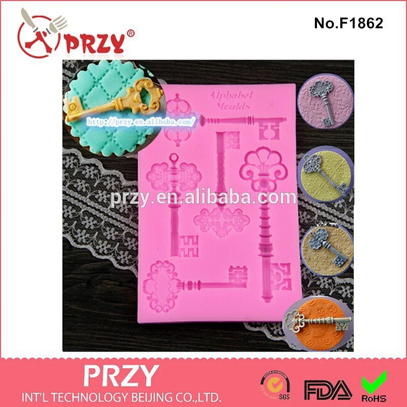 2015 newest gum paste key series silicone fondant mold