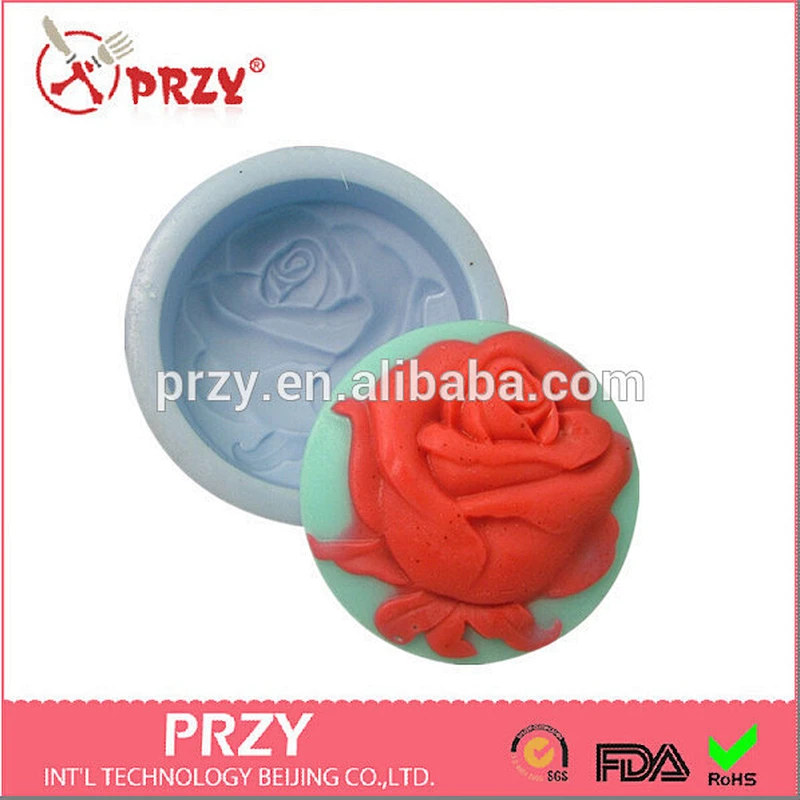 decorative rose silicone soap mold