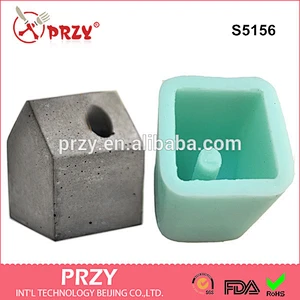 S5156 house shape pen holder silicone molds silicone concrete mold cement mold