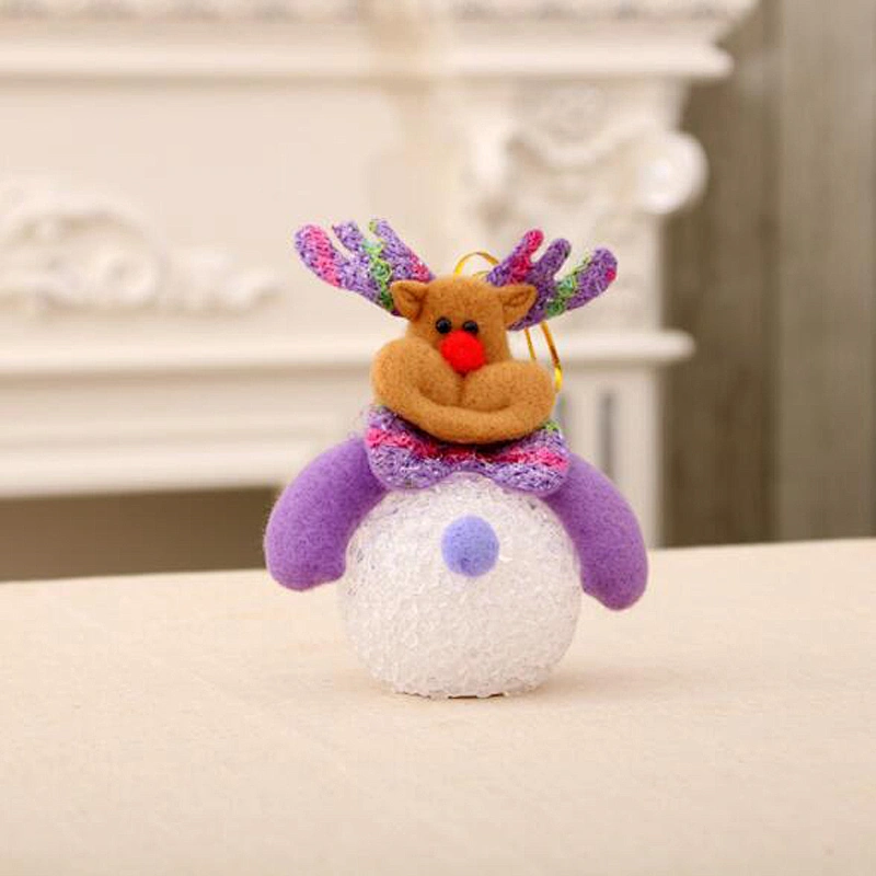 Free Sample Unique Christmas Decoration Gift Snowman Luminous EVA Small Night Light Christmas Tree Crafts Pendant