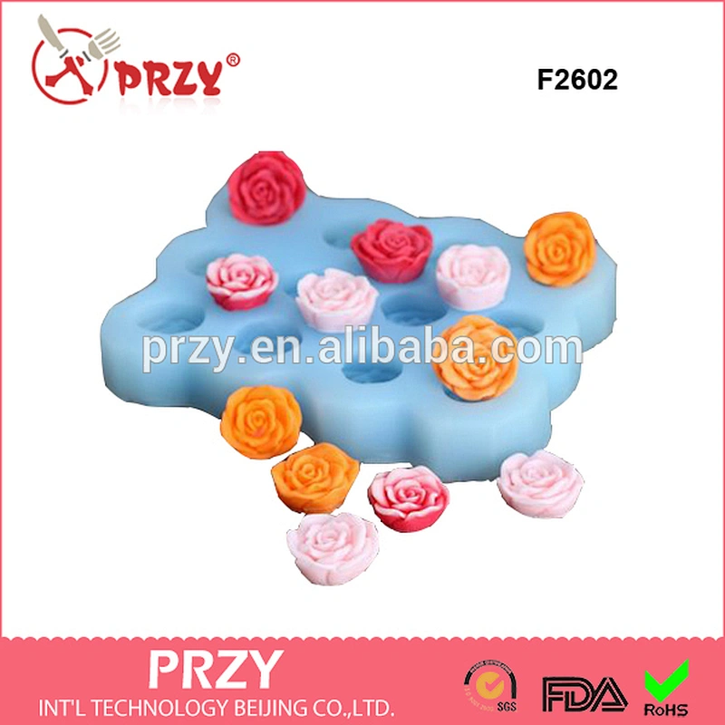 F2602 High Quality 16 holes flower Silicone fondant Molds Silicone Mold for cake decoration