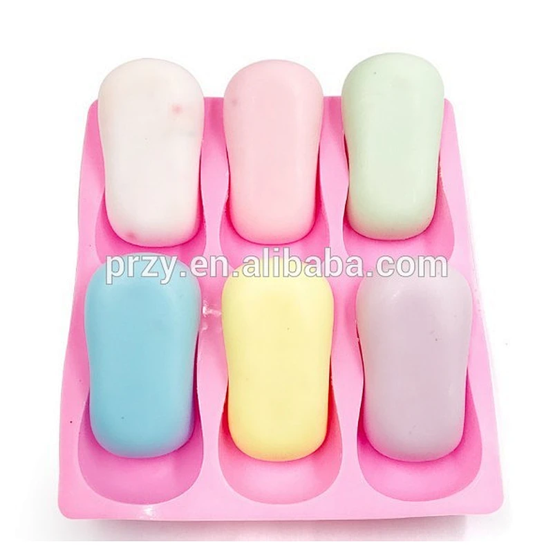 F1806 6 cavity Handmade soap mold silicone baby mold small waist mold