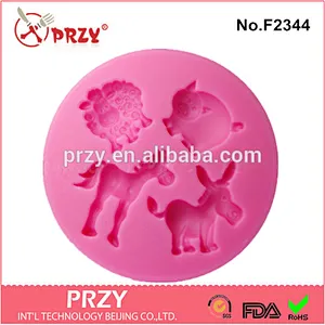 F2344 cupcake silicone fondant Animal shape mold