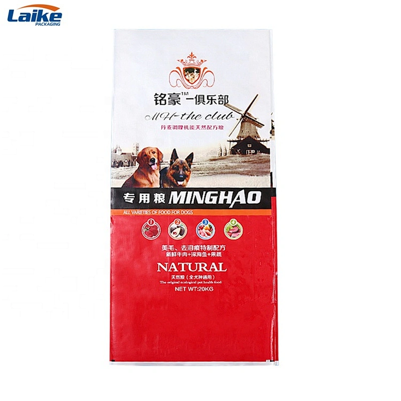 custom woven pp packaging bag with laminated for food feed flour sugar