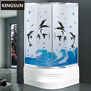 K-7822 Sliding Glass Door shower cabin Round Acrylic Shower Tray Freestanding Shower Enclosure