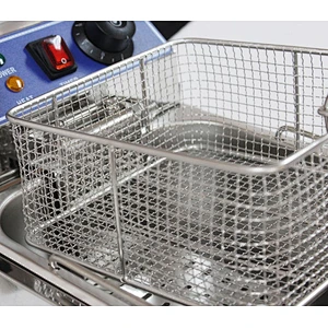 Counter Top Rectangular 2 Tank and 2 Basket Commercial Electric Deep Fryer Machine with Oil Faucet and CE Certificate