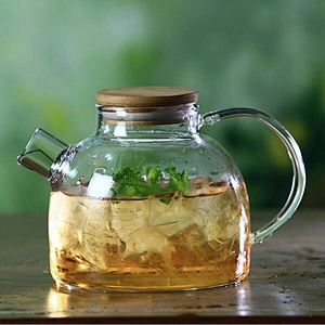 China High Borosilicate Glass Tea Pot 1000ml Big Capacity Water Kettle Customized Logo Glass Water Pot