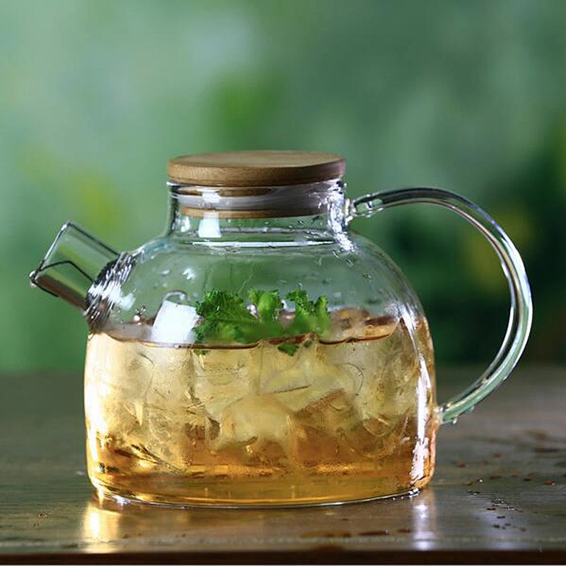 China High Borosilicate Glass Tea Pot 1000ml Big Capacity Water Kettle Customized Logo Glass Water Pot