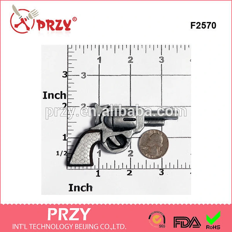 F2570 Crossed Pistols Silicone Molds /3D Pistol molds / fondant western pistol molds
