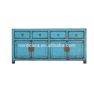 factory price of reclaimed wood chinese antique reproduction blue sideboard