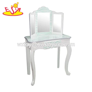 2018 Modern purple stripes wooden dressing table with mirrors W08H092