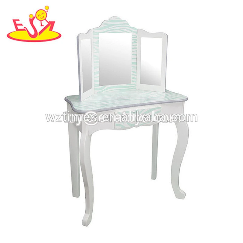 2018 Modern purple stripes wooden dressing table with mirrors W08H092