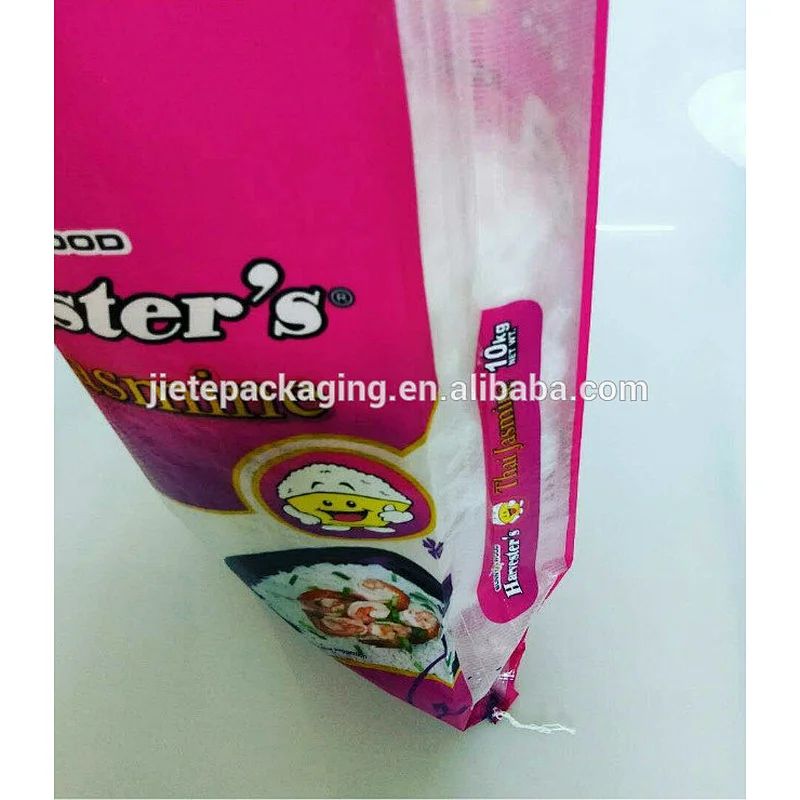 High quality design printing 10kg bopp laminated pp woven basmati rice bag sack