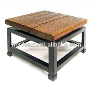 Chinese antique recycle solid wood industrial iron coffee table