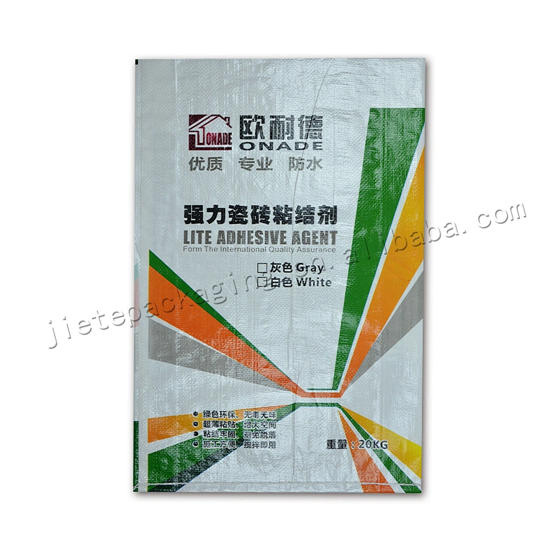 Customized white plastic bopp laminated and printed pp woven cement bag 20kg