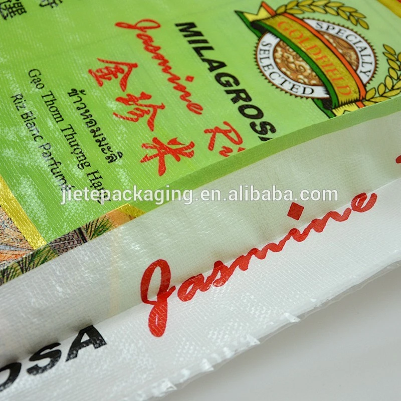 high quality gravure printing surface handle plastic pp woven rice, corn bags