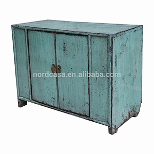 antique wood furniture blue cabinet