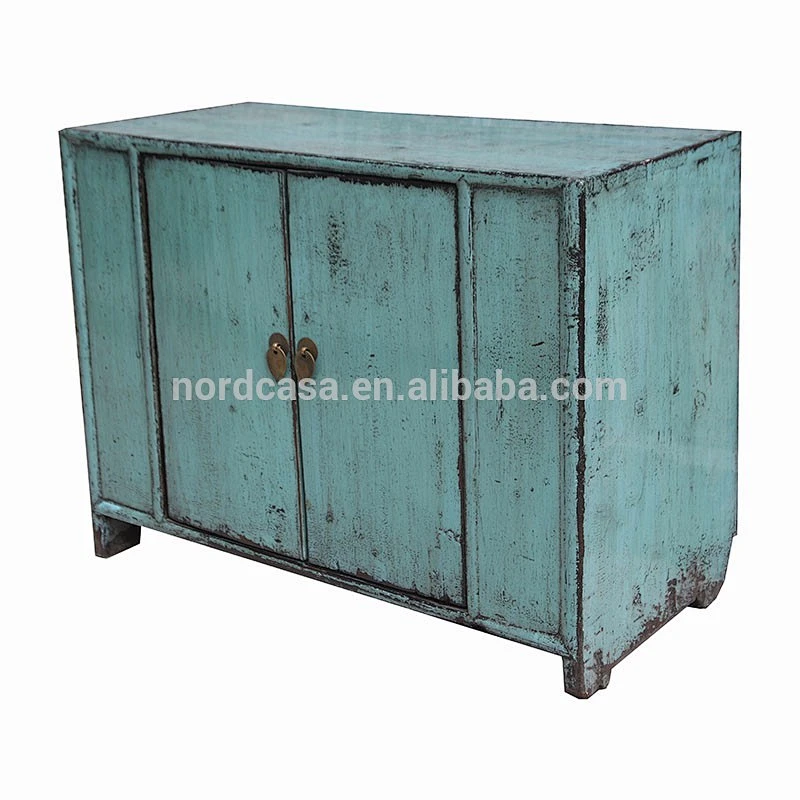 antique wood furniture blue cabinet