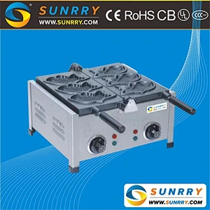 Hot sale commercial electric 3 pcs of belgian fish waffle mix maker