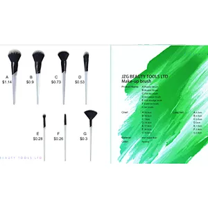 Professional 7pcs transparent handle synthetic hair custom logo makeup brush set