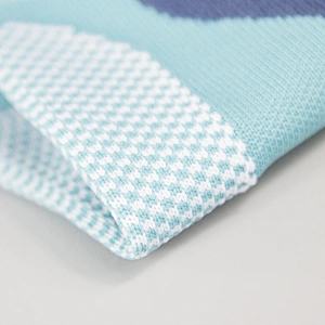 Men's Cotton Half Terry Soft Comfortable Blue Jacquard Casual Sports Running Athletic Crew Wear Resistant Socks