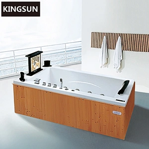 Hot Sale Hot Tub For Fat people Whirlpool Massage Bathtub Rectangle Shape With Pillow