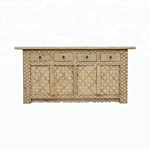 chinese antique reproduction natural wood oriental buffet living room furniture