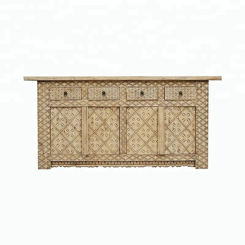 chinese antique reproduction natural wood oriental buffet living room furniture