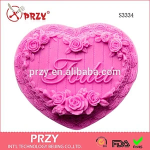 S3334 Beijing heart flower handmade soap mould for toilet heart silicone mould for soap