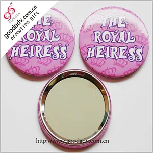 2017 full color printed metal tin small mini purse mirror