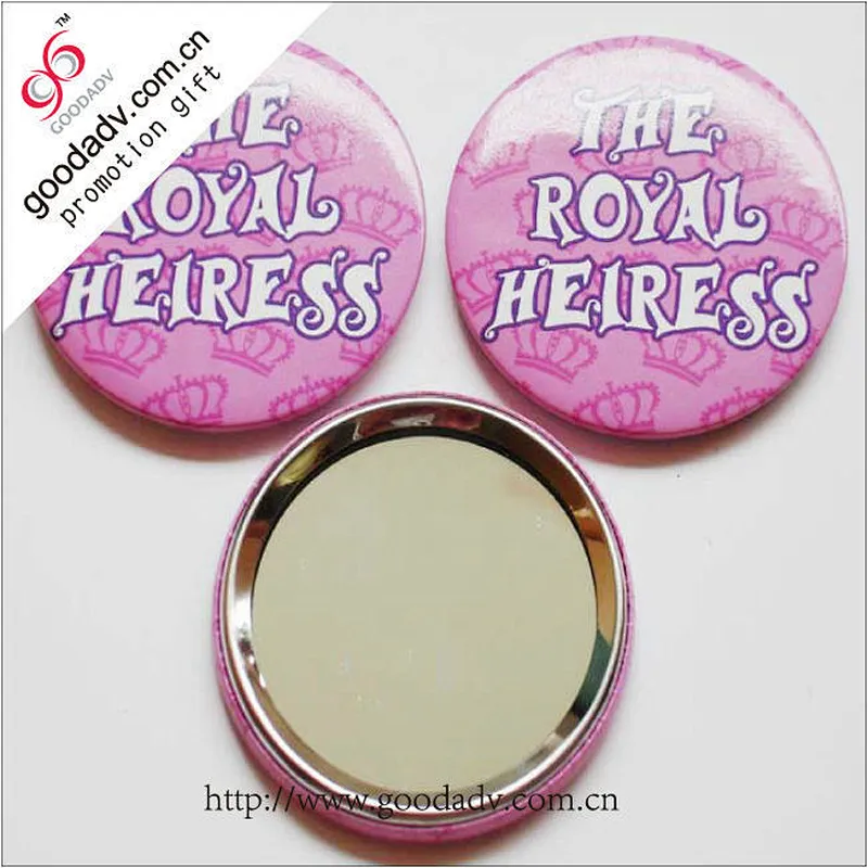 2017 full color printed metal tin small mini purse mirror