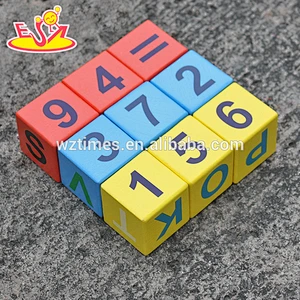 New design educational wooden alphabet blocks for kids W14B071