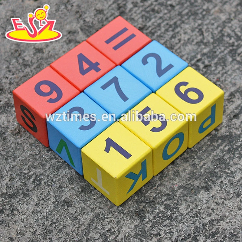 New design educational wooden alphabet blocks for kids W14B071