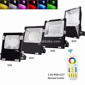 Wireless RF Remote Control IP65 10W 20W 30W 50W RGB+CCT Color Changing LED Floodlight