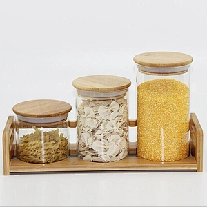 Kitchen Airtight Glass Canister Promotional Transparent Food Glass Jar High Borosilicate Storage Glass Bottle