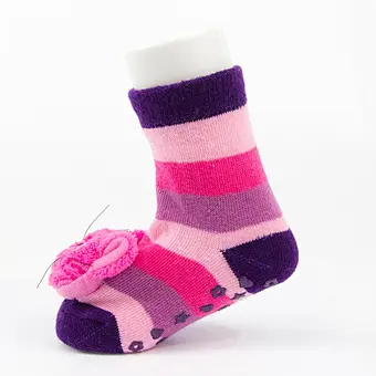 Autumn Winter wholesale kids manufacturers Newborn non slip floor lovely cartoon cat bear coral velvet Baby shoe Socks