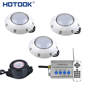 HOTOOK NEW 2Wires RGB Sync Remote Control IP68 Underwater light Wireless AC12V 24W LED Lamp Aquarium led para alberca