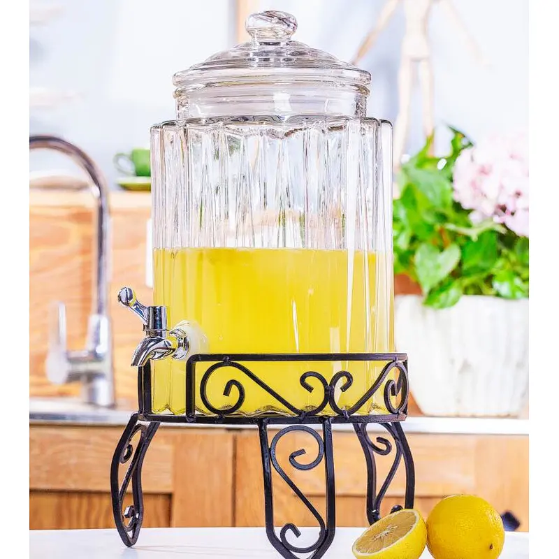 Factory price glass drink dispenser with tap, Spigot